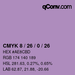 カラーコード: CMYK 8 / 26 / 0 / 26 | qconv.com