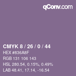 颜色代码: CMYK 8 / 26 / 0 / 44 | qconv.com
