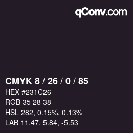 Color code: CMYK 8 / 26 / 0 / 85 | qconv.com