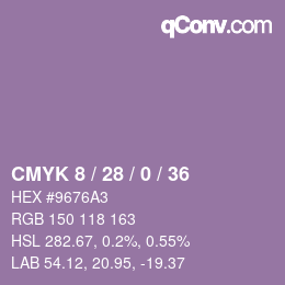 カラーコード: CMYK 8 / 28 / 0 / 36 | qconv.com