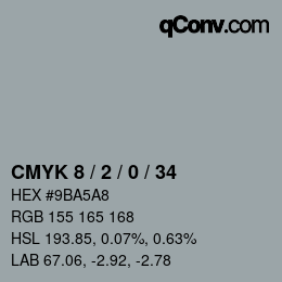カラーコード: CMYK 8 / 2 / 0 / 34 | qconv.com