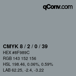 Color code: CMYK 8 / 2 / 0 / 39 | qconv.com