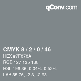 Color code: CMYK 8 / 2 / 0 / 46 | qconv.com