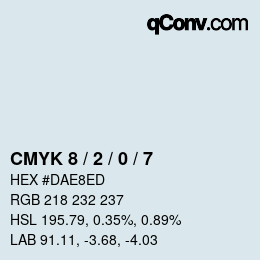 カラーコード: CMYK 8 / 2 / 0 / 7 | qconv.com