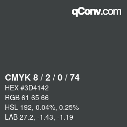 颜色代码: CMYK 8 / 2 / 0 / 74 | qconv.com