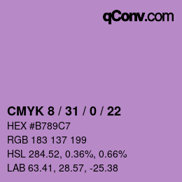 Farbcode: CMYK 8 / 31 / 0 / 22 | qconv.com