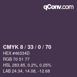 颜色代码: CMYK 8 / 33 / 0 / 70 | qconv.com