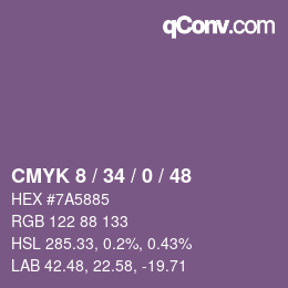 颜色代码: CMYK 8 / 34 / 0 / 48 | qconv.com