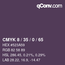 Color code: CMYK 8 / 35 / 0 / 65 | qconv.com