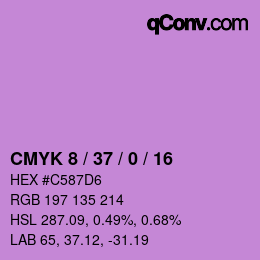 カラーコード: CMYK 8 / 37 / 0 / 16 | qconv.com