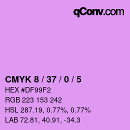 カラーコード: CMYK 8 / 37 / 0 / 5 | qconv.com