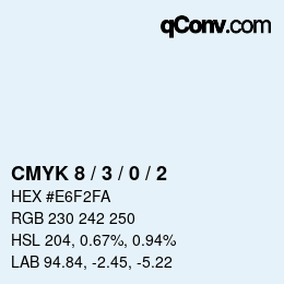 カラーコード: CMYK 8 / 3 / 0 / 2 | qconv.com