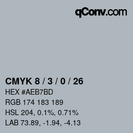 颜色代码: CMYK 8 / 3 / 0 / 26 | qconv.com
