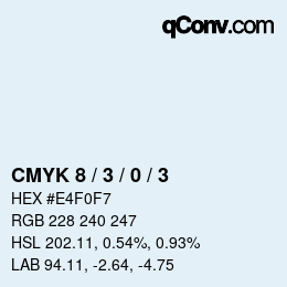 カラーコード: CMYK 8 / 3 / 0 / 3 | qconv.com