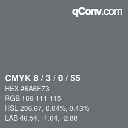 Color code: CMYK 8 / 3 / 0 / 55 | qconv.com
