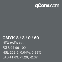 カラーコード: CMYK 8 / 3 / 0 / 60 | qconv.com