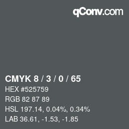 颜色代码: CMYK 8 / 3 / 0 / 65 | qconv.com