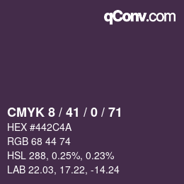 Color code: CMYK 8 / 41 / 0 / 71 | qconv.com