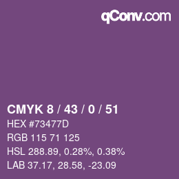 Code couleur: CMYK 8 / 43 / 0 / 51 | qconv.com