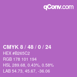 カラーコード: CMYK 8 / 48 / 0 / 24 | qconv.com
