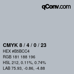 Color code: CMYK 8 / 4 / 0 / 23 | qconv.com