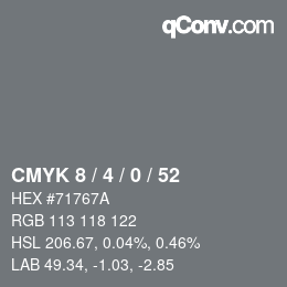 Color code: CMYK 8 / 4 / 0 / 52 | qconv.com