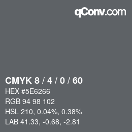 Color code: CMYK 8 / 4 / 0 / 60 | qconv.com