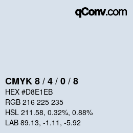 颜色代码: CMYK 8 / 4 / 0 / 8 | qconv.com