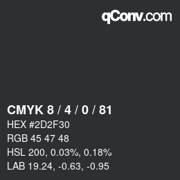 Color code: CMYK 8 / 4 / 0 / 81 | qconv.com