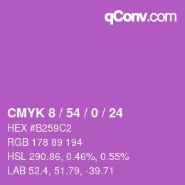 カラーコード: CMYK 8 / 54 / 0 / 24 | qconv.com