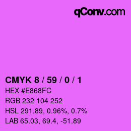 カラーコード: CMYK 8 / 59 / 0 / 1 | qconv.com