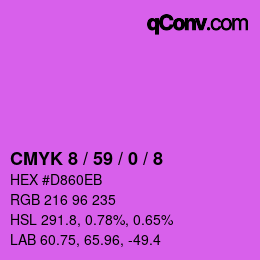 カラーコード: CMYK 8 / 59 / 0 / 8 | qconv.com