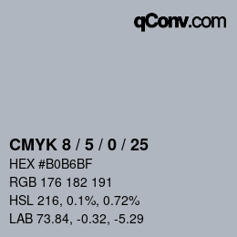 Color code: CMYK 8 / 5 / 0 / 25 | qconv.com