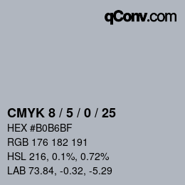 カラーコード: CMYK 8 / 5 / 0 / 25 | qconv.com