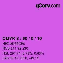 カラーコード: CMYK 8 / 60 / 0 / 10 | qconv.com