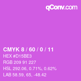 カラーコード: CMYK 8 / 60 / 0 / 11 | qconv.com