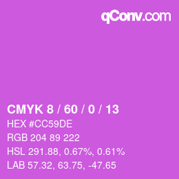 カラーコード: CMYK 8 / 60 / 0 / 13 | qconv.com