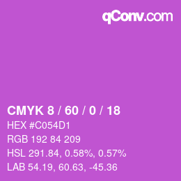カラーコード: CMYK 8 / 60 / 0 / 18 | qconv.com