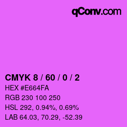 カラーコード: CMYK 8 / 60 / 0 / 2 | qconv.com