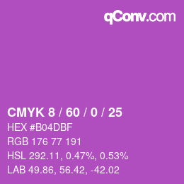 カラーコード: CMYK 8 / 60 / 0 / 25 | qconv.com