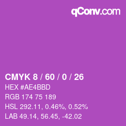 カラーコード: CMYK 8 / 60 / 0 / 26 | qconv.com
