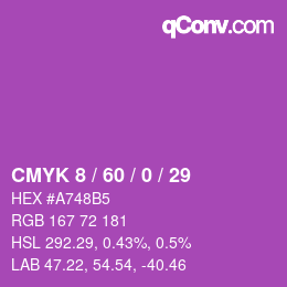 カラーコード: CMYK 8 / 60 / 0 / 29 | qconv.com