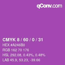 カラーコード: CMYK 8 / 60 / 0 / 31 | qconv.com