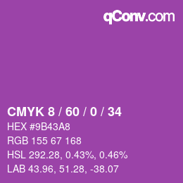 颜色代码: CMYK 8 / 60 / 0 / 34 | qconv.com