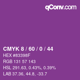 カラーコード: CMYK 8 / 60 / 0 / 44 | qconv.com