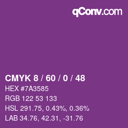 颜色代码: CMYK 8 / 60 / 0 / 48 | qconv.com