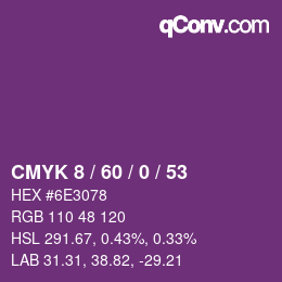 カラーコード: CMYK 8 / 60 / 0 / 53 | qconv.com