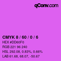 カラーコード: CMYK 8 / 60 / 0 / 6 | qconv.com