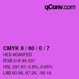 カラーコード: CMYK 8 / 60 / 0 / 7 | qconv.com