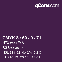 カラーコード: CMYK 8 / 60 / 0 / 71 | qconv.com